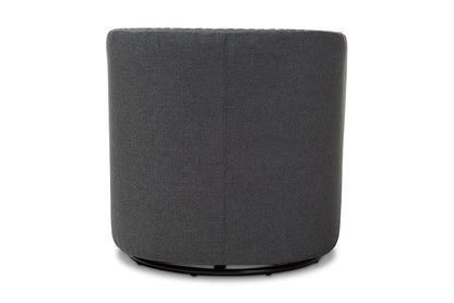 Baxton Studio Finley Mid-century Modern Grey Fabric Upholstered Swivel Armchair
