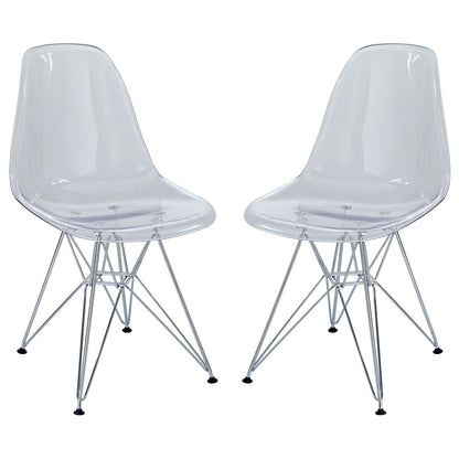 Paris Dining Side Chair Set of 2 in Clear