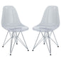 Paris Dining Side Chair Set of 2 in Clear