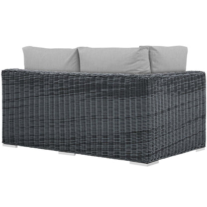 Summon Outdoor Patio Sunbrella¨ Left Arm Loveseat by Modway