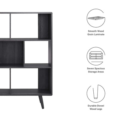 Transmit 7 Shelf Wood Grain Bookcase by Modway