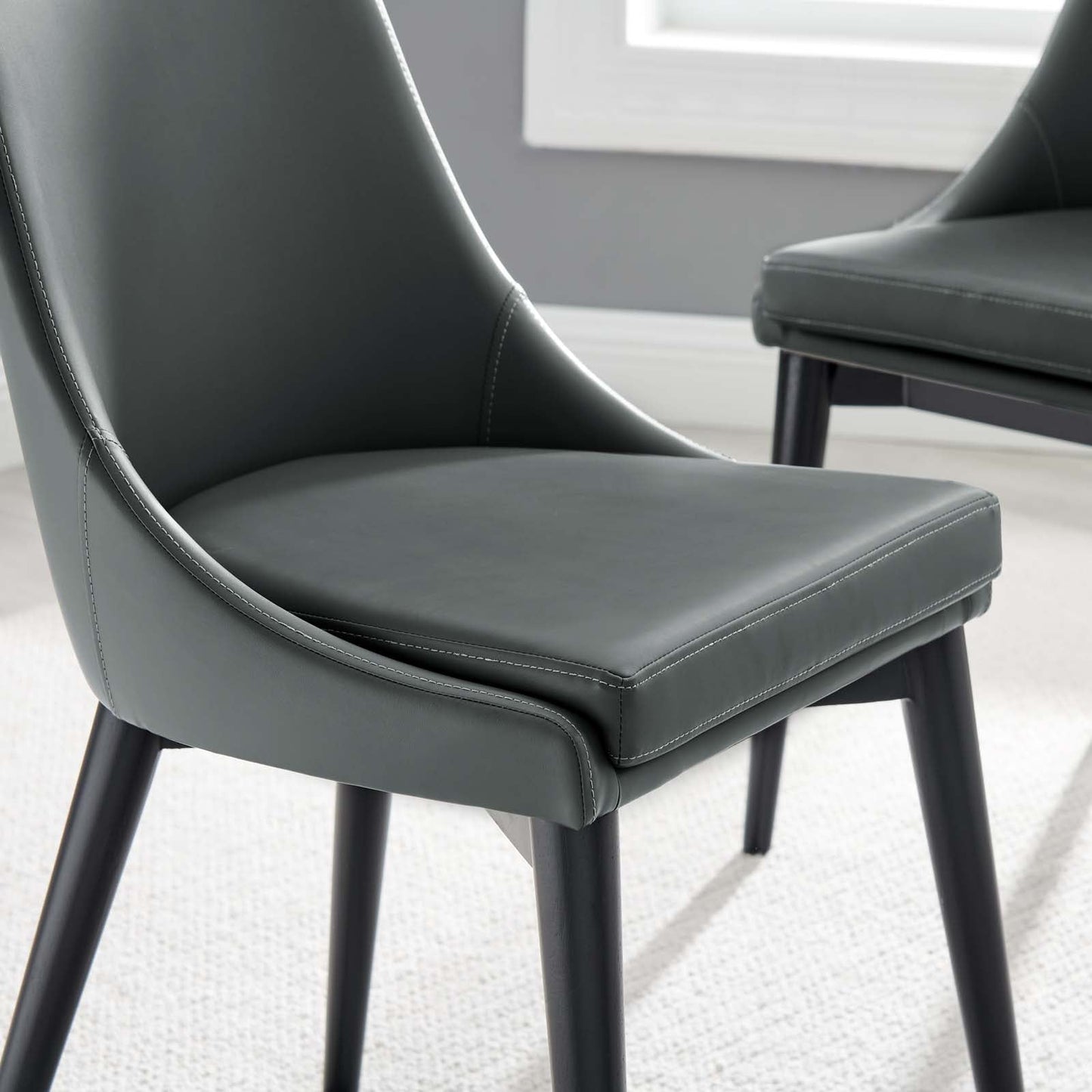Viscount Vinyl Dining Side Chair Set of 2 by Modway