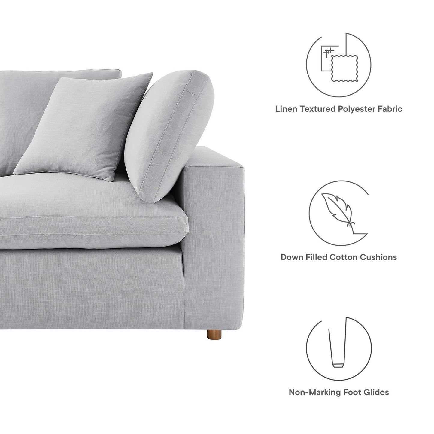 Commix 2 Piece Down Filled Overstuffed Sectional Sofa Set by Modway