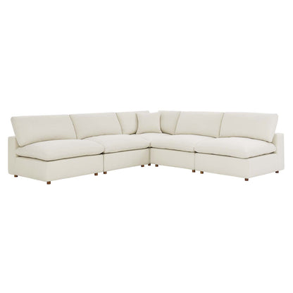 Commix 5-Piece Down Filled Overstuffed Armless Sectional Sofa by Modway