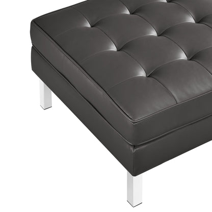 Loft Tufted Vegan Leather Sofa and Ottoman Set by Modway