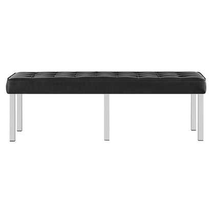 Loft Tufted Vegan Leather Bench by Modway
