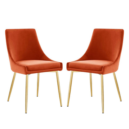 Viscount Performance Velvet Dining Chairs Set of 2 by Modway