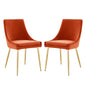 Viscount Performance Velvet Dining Chairs Set of 2 by Modway
