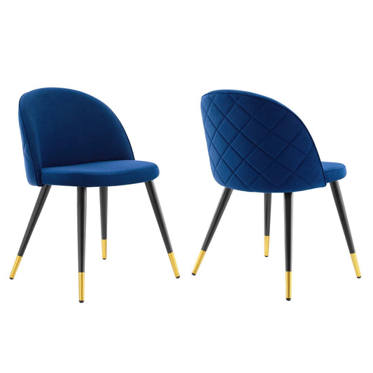 Cordial Performance Velvet Dining Chairs Set of 2 by Modway