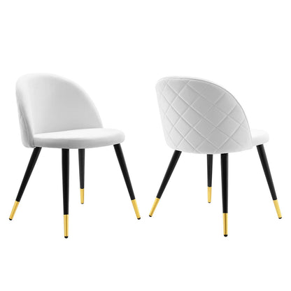 Cordial Performance Velvet Dining Chairs Set of 2 by Modway