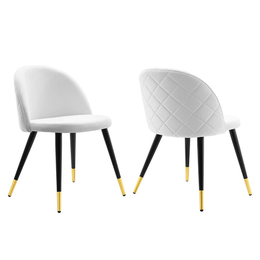 Cordial Performance Velvet Dining Chairs Set of 2 by Modway