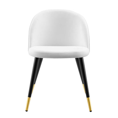 Cordial Performance Velvet Dining Chairs Set of 2 by Modway