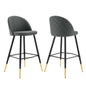 Cordial Fabric Bar Stools Set of 2 by Modway