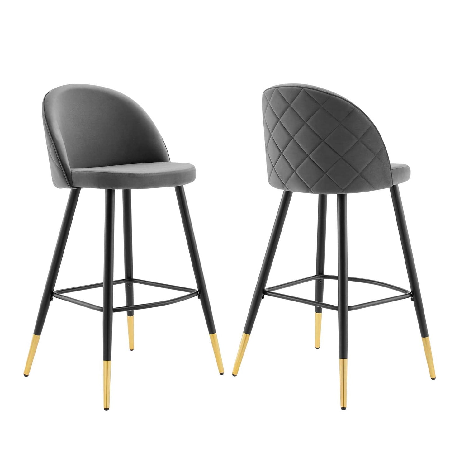 Cordial Performance Velvet Bar Stools Set of 2 by Modway