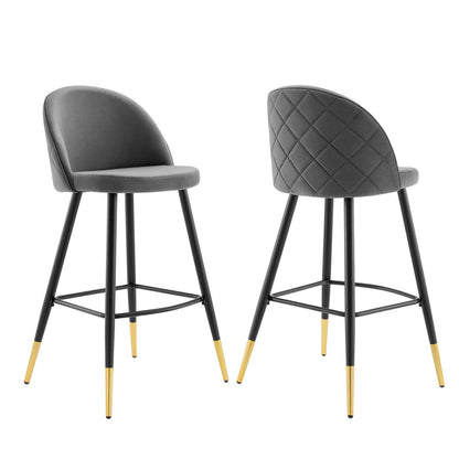 Cordial Performance Velvet Bar Stools Set of 2 by Modway