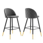 Cordial Performance Velvet Bar Stools Set of 2 by Modway