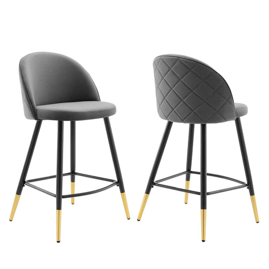 Cordial Performance Velvet Counter Stools Set of 2 by Modway