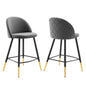 Cordial Performance Velvet Counter Stools Set of 2 by Modway