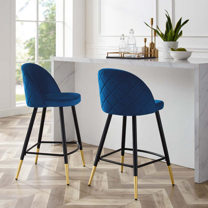 Cordial Performance Velvet Counter Stools Set of 2 by Modway