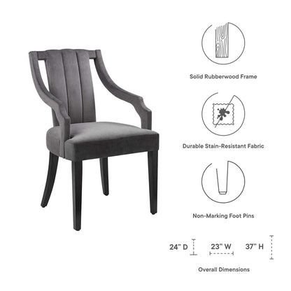 Virtue Performance Velvet Dining Chairs Set of 2 by Modway