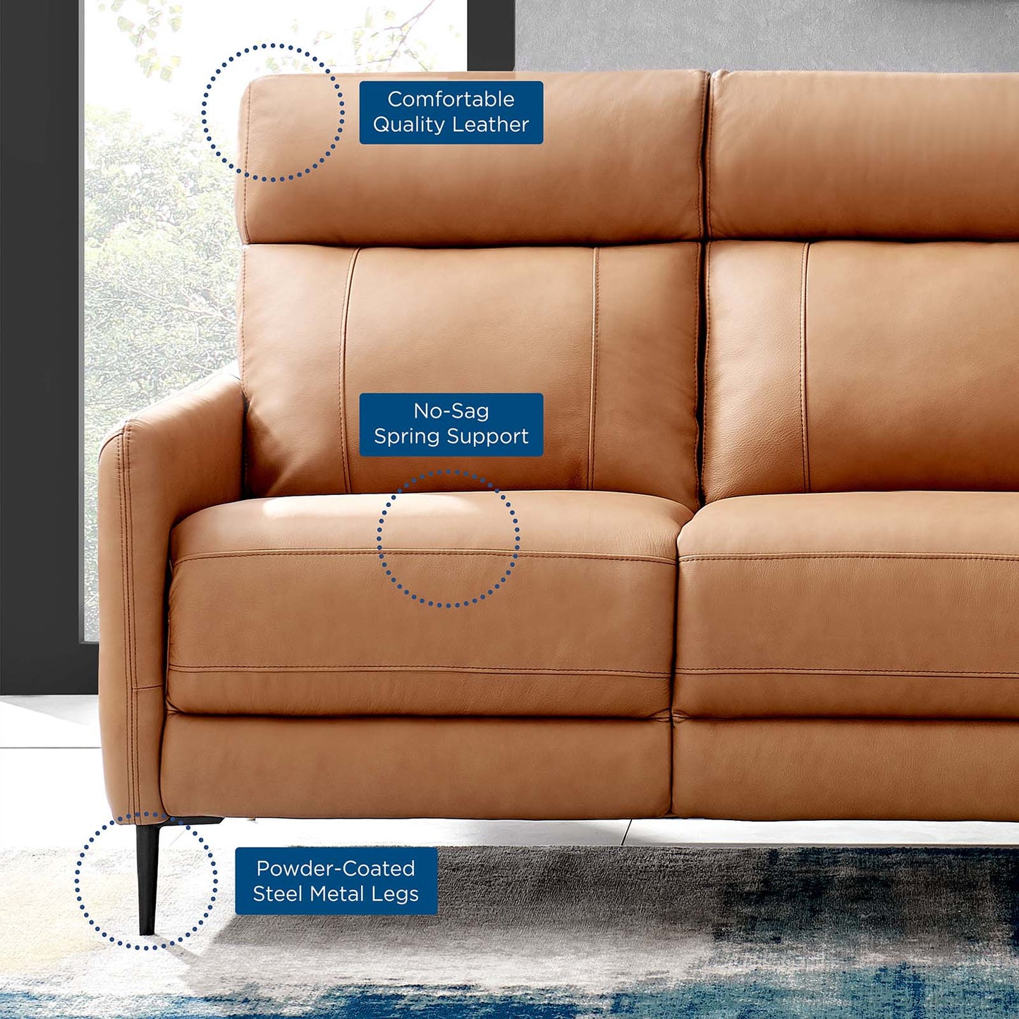Huxley Leather Sofa by Modway