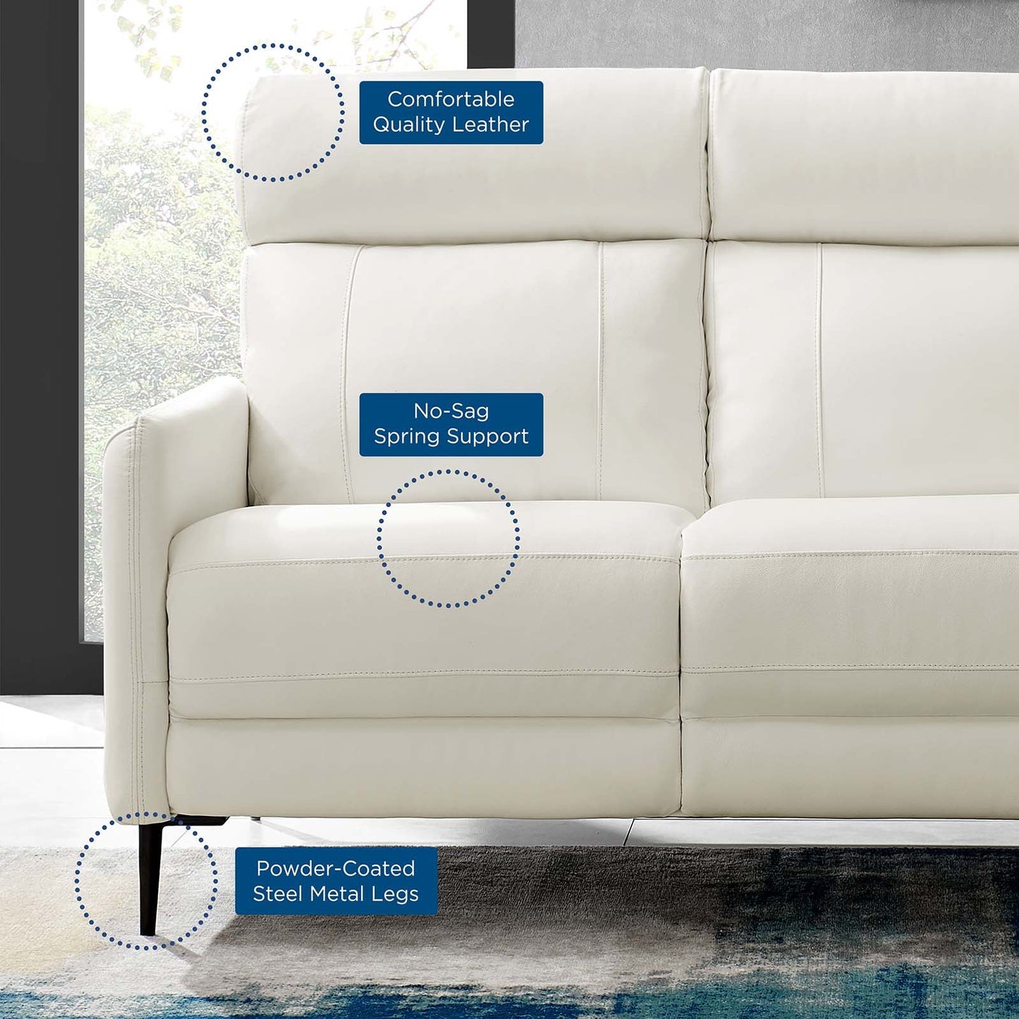 Huxley Leather Sofa by Modway