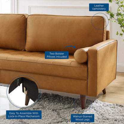 Valour 81" Leather Sofa by Modway