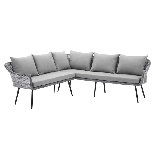 Endeavor Outdoor Patio Wicker Rattan Sectional Sofa by Modway