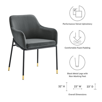 Jovi Performance Velvet Dining Armchair by Modway