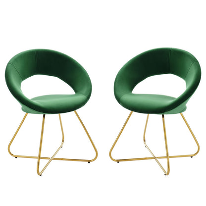 Nouvelle Performance Velvet Dining Chair Set of 2 by Modway