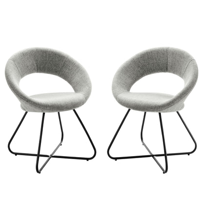 Nouvelle Upholstered Fabric Dining Chair Set of 2 by Modway