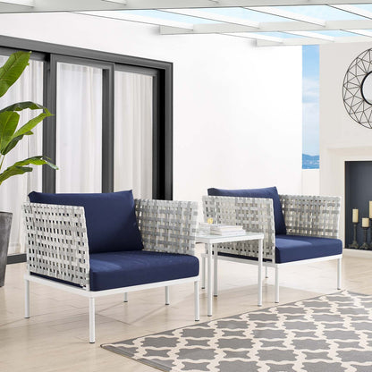 Harmony 3-Piece Sunbrella¨ Basket Weave Outdoor Patio Aluminum Seating Set by Modway