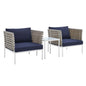 Harmony 3-Piece Sunbrella¨ Basket Weave Outdoor Patio Aluminum Seating Set by Modway
