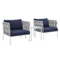 Harmony 3-Piece Sunbrella¨ Outdoor Patio Aluminum Seating Set by Modway