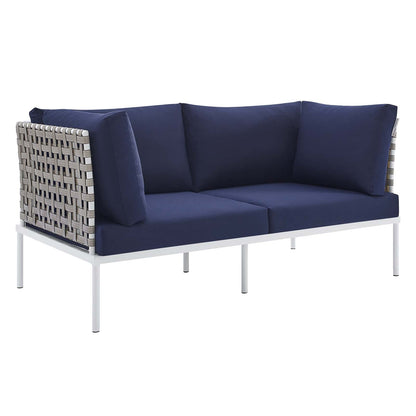 Harmony 4-Piece Sunbrella¨ Basket Weave Outdoor Patio Aluminum Seating Set by Modway