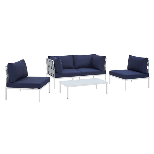 Harmony 4-Piece Sunbrella¨ Outdoor Patio Aluminum Seating Set by Modway