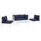 Harmony 4-Piece Sunbrella¨ Outdoor Patio Aluminum Seating Set by Modway
