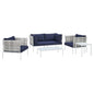 Harmony 5-Piece Sunbrella¨ Basket Weave Outdoor Patio Aluminum Seating Set by Modway