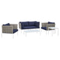 Harmony 5-Piece Sunbrella¨ Basket Weave Outdoor Patio Aluminum Seating Set by Modway