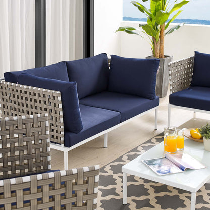 Harmony 5-Piece Sunbrella¨ Basket Weave Outdoor Patio Aluminum Seating Set by Modway