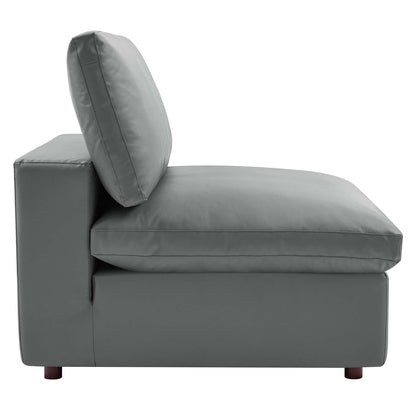 Commix Down Filled Overstuffed Vegan Leather Armless Chair by Modway