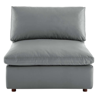 Commix Down Filled Overstuffed Vegan Leather Armless Chair by Modway