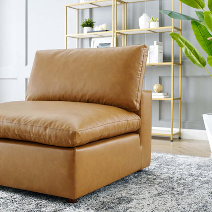 Commix Down Filled Overstuffed Vegan Leather Armless Chair by Modway