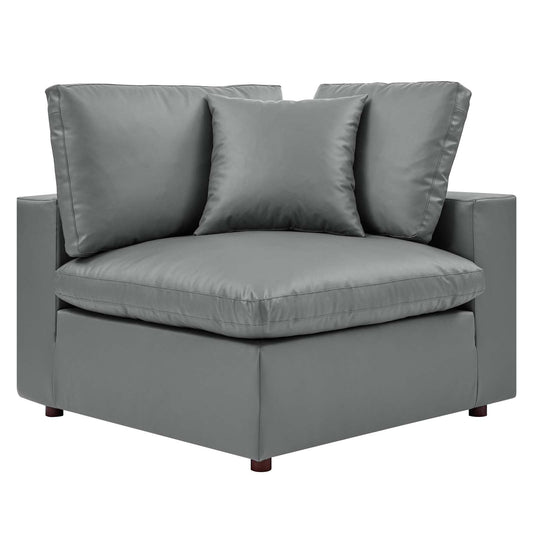 Commix Down Filled Overstuffed Vegan Leather Corner Chair by Modway