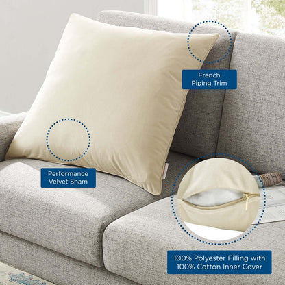 Enhance 24" Performance Velvet Throw Pillow by Modway