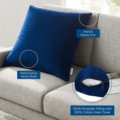 Enhance 24" Performance Velvet Throw Pillow by Modway