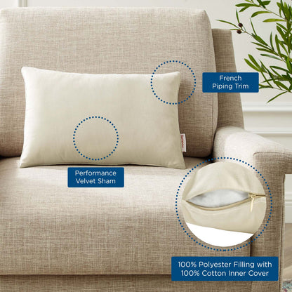 Enhance 18" Lumbar Performance Velvet Throw Pillow by Modway
