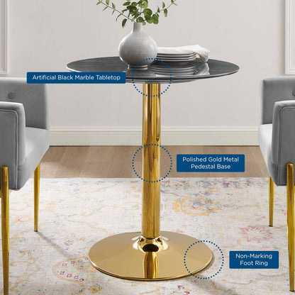 Verne 28" Artificial Marble Dining Table by Modway