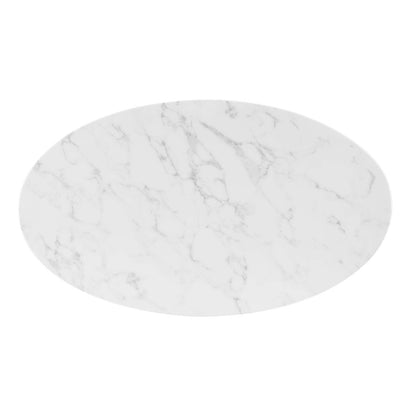 Verne 48" Oval Artificial Marble Dining Table by Modway