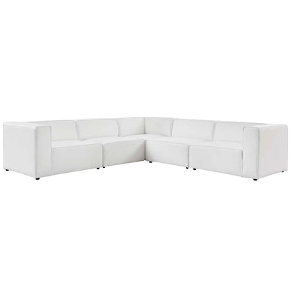 Mingle 5-Piece Vegan Leather Sectional Sofa by Modway